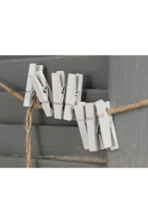 Ahşap mandal beyaz renkli|Kaliteli 100 Adet 2,5 cm mini Ataç-Dekoratif Fotograf Askısı