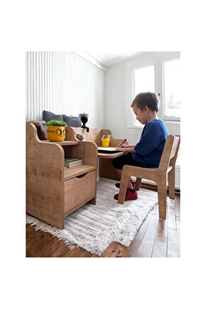 Montessori Yöntemine Uygun Çalışma masası ve Sandalye, Ahşap Çalışma Masası