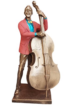 Cazz Serisi Cello Çalan Adam Masa Üstü Biblo Heykel