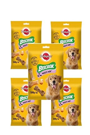 Pedigre Biscrok Multi Mix 200g X 5 Paket Köpek Ödül Bisküvi Köpek Ödül Maması