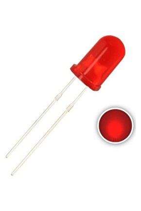 10 Adet - 5mm Diffused Led - Kırmızı (red) - Arduino, Deney