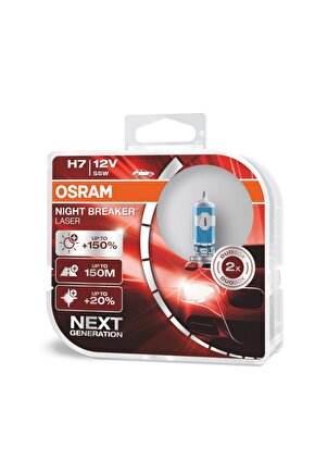 Night Breaker Laser H7 Ampul Takımı %150 Daha Fazla Işık