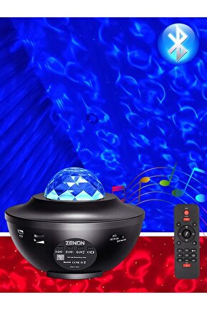 Starry Projektör Bluetooth Hoparlör+sese Duyarlı Disko Topu+ Usb Mp3 Çalar+parti, Gece Lambası