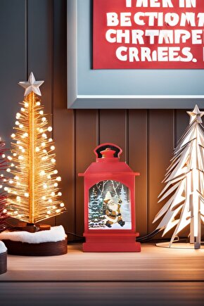 Yılbaşı Ağacına Asılabilen Kırmızı Noel Babalı Led Işık 15 Cm