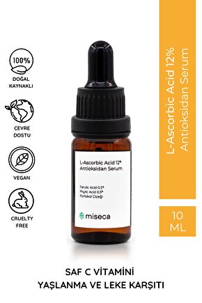 L-ascorbic Acid 12% Antioksidan Serum 10 ml Aydınlatıcı Ve Kırışıklık Karşıtı Saf C Vitamini