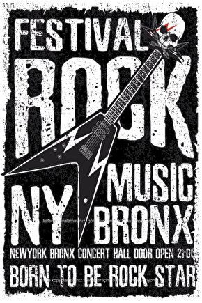 rock festival gitar müzik ev dekorasyon tablo retro ahşap poster