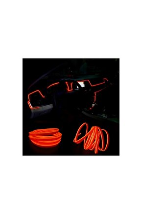Araç Içi Torpido Şerit Led Kırmızı Renkli Ip Neon 2 Metre