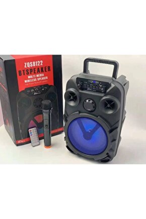 Kablosuz Mikrofonlu Bluetooth Hoparlör Led Işıklı Sd Kart Fm Usb Ve Mikrofon Girişi Speaker