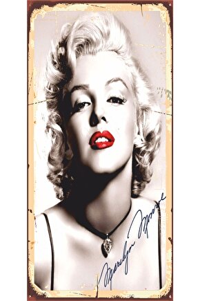 Marilyn Monroe Imzalı Mini Retro Ahşap Poster