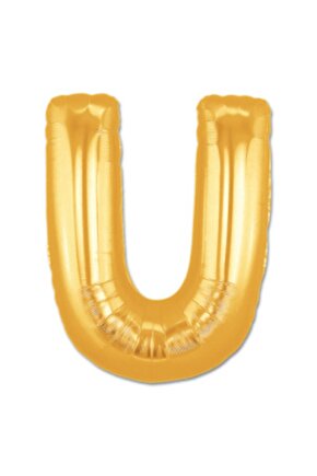 Gold Folyo Balon 16 Inç 40 Cm ( U ) Harfi