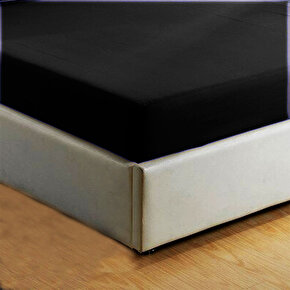 Monohome %100 Pamuklu RanForce Fitted Siyah Çift Kişilik Lastikli Çarşaf 180*200
