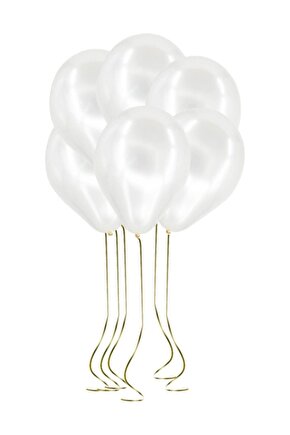Metalik Beyaz Balon 25 Li