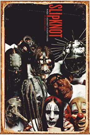 Slipknot Afiş Rock Müzik Retro Ahşap Poster
