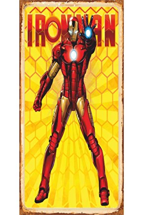 Ironman Süper Kahramanlar Mini Retro Ahşap Poster