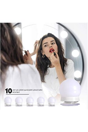 Ayna ampül led|10 Adet vantuzlu ampul ve 3 Farklı Değişebilen Renk-Ayarlanabilir Işık Şiddeti