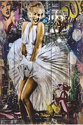 Marilyn Monroe pop art estetik dekor tablo retro ahşap poster