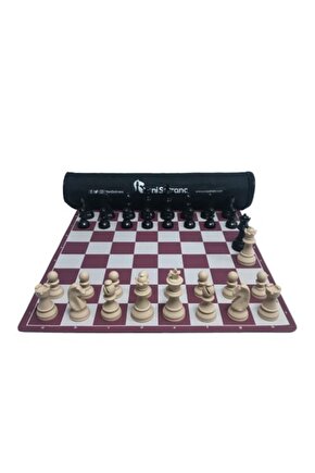 Profesyonel Satranç Takımı (95mm - 700gr - Çift Vezirli - Floklu)