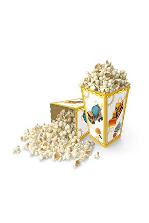 Inşaat Iş Makinaları Karton Popcorn Mısır Cips Kutusu 8 Adet