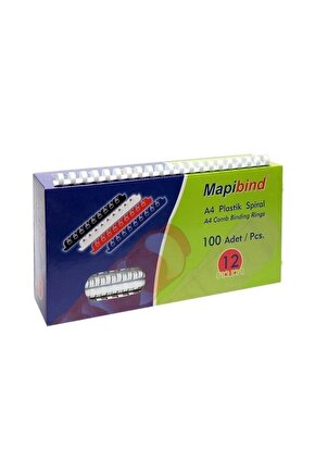 Bind Plastik Spiral 12 Mm Beyaz 2011200 100 Lü (1 Paket 100 Adet)