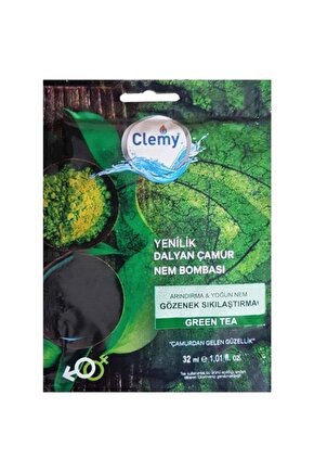 Clemly Dalyan Çamur Gözenek Sıkılaştırma Green Tea 32 ml
