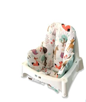 Bebek Çocuk Mama Sandalyesi Minderi Doğa Yeşil Yıldız Desen