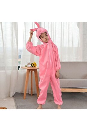 Çocuk Tavşan Kostümü Pembe Renk 6-7 Yaş 120 Cm