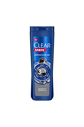 Men 3 In 1 Şampuan & Duş Jeli Arındırıcı Kömür Saç Yüz Vücut Için 350 ml