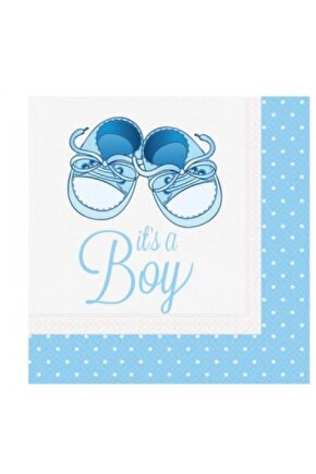 Its A Boy Mavi Patikli Kağıt Peçete 20 Adet