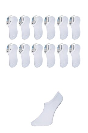 1. Kalite Erkek Beyaz Görünmez Çorap 12 Çift