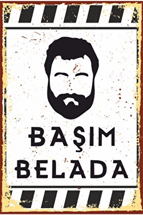 Ahmet Kaya Başım Belada Retro Ahşap Poster