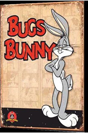 Bugs Bunny Çizgi Film Retro Ahşap Poster
