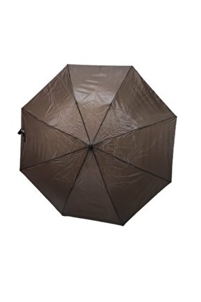 Şemsiye Düz Kahverengi 8 Telli Yarı Otomatik Unisex