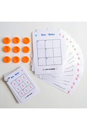 Ken-doku (3x3) - Matematik Işlem Rakam Akıl Zeka Mantık Beceri Gelişim Eğitici Bilsem Hazırlık Oyunu