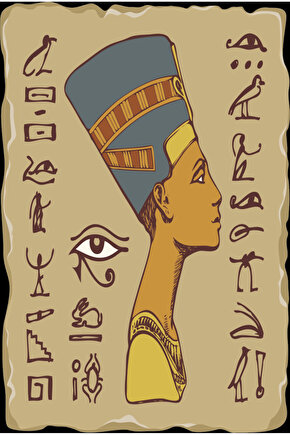 antik mısır sifenks tanrı kadın mitolojik ikonlar retro ahşap poster