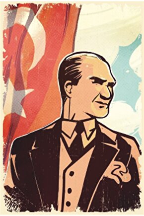 Mustafa Kemal Atatürk Retro Ahşap Poster