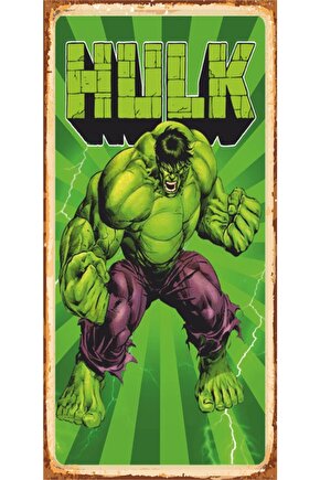 Hulk Süper Kahramanlar Mini Retro Ahşap Poster