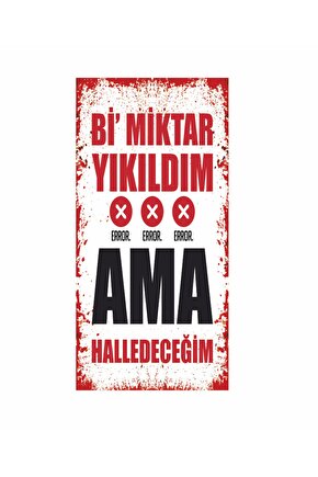 yıkıldım komik eğlenceli duvar yazıları ev dekorasyon tablo mini retro ahşap poster