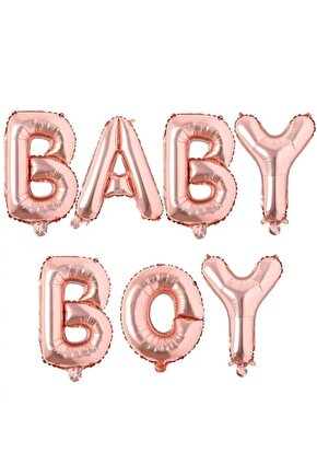 Baby Boy Folyo Balon Set Bebek Odası Süsleme Balon Seti 16inç 40 Cm Rose Gold