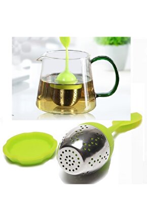 Silikon Paslanmaz Çelik Yaprak Çay Süzgeci Çay Kaşığı Demlik Topu Bitki Çayı Filtresi ( (collectiv