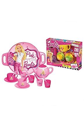 Barbie Tepsili Oyuncak Çay Seti Çocuk Evcilik Oyun Seti
