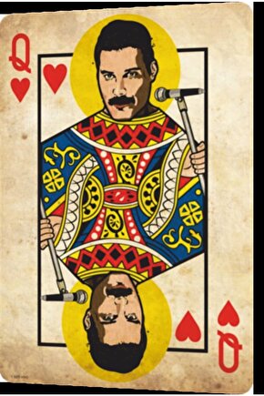 Queen Freddie Mercury Oyun Kağıdı Retro Ahşap Poster