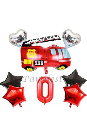 Itfaiye Balon Set Fireman Folyo Balon Set Konsept Doğum Günü Set Yaş Balon