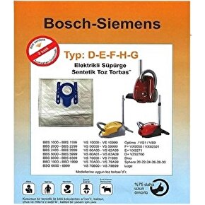 Dogant Profilo Siemens Bosch Elektrikli Süpürge 20 Ad Bez Kumaş Toz Torbası+Motor Koruma Filtresi