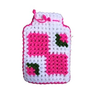 BORA El Örgüsü Çeyizlik Banyo Lifi Beyaz - Pembe