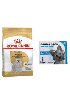 Maltese Terrier Yetişkin Köpek Maması 1,5 kg + Derma Drop 5*1 ml