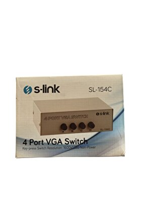 4 Port Vga Switch Dağıtıcı 4 Pc - 1 Monitör Bağlantı Aktarım