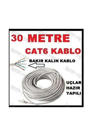 30 Metre 30mt M Internet Kablosu Kalın Cat6