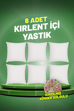  Kare Kırlent Iç Yastık | Kırpılmış Sünger Dolgulu | 43x43 cm