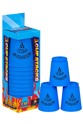 Speed Cup Stacks Mavi - Lisanslı Bardak Denge Oyunu - Bardak Oyunu - Hızlı Bardaklar