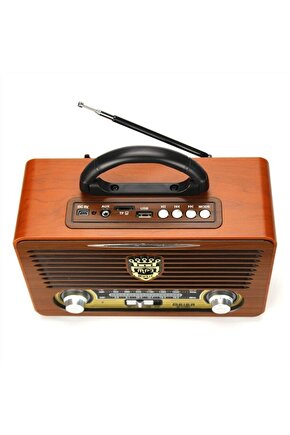 M-115bt Şarjlı Nostaljik Bluetooth Hoparlör Fm Radyo Usb Sd Mp3 Çalar